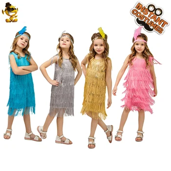 20 do Flapper Criança Traje Meninas Flapper Fantasia de Melindrosa Fantasias Para as Crianças do Vestido de Fantasia Cosplay Crianças Trajes de Halloween
