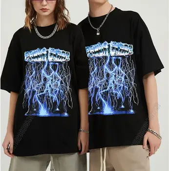 2021 Novo Lightnin T-Shirt De Impressão Streetwear Tshirt Homens Hip Hop T-Shirt Harajuku Verão Tops, Camisetas 100% Algodão Engraçado