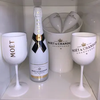 2Pcs Festa do Vinho de Champagne Chandon Cupês de Vidro Cocktail Flautas Chapeamento Cálice Galvanizado Branco Copo de Plástico