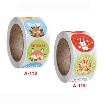 500pcs os professores usam o animais dos desenhos animados os padrões de recompensa crianças adesivos de papelaria personalizada do office decoração adesivos