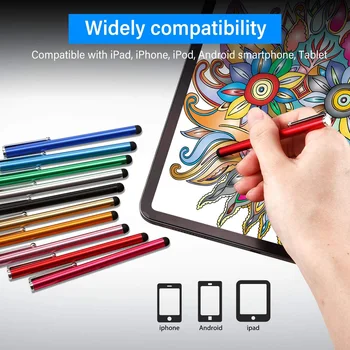 50pcs/Muito Magro Toque Universal Capacitivo Stylus Caneta Digital Tablet Compatível com a Maioria dos Dispositivos Touchscreen
