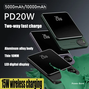 Novo Macsafe Powerbank Magnético sem Fio do Banco do Poder de Carregador Rápido para o iphone 12 13 14 Pro Max Mini Auxiliar Externa de Bateria