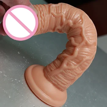 Novo Vibrador Realista Super Macio Lésbicas Strapon Enorme Vibrador Realista Pequena Falso Pênis Pau Plug Anal Os Brinquedos Sexuais