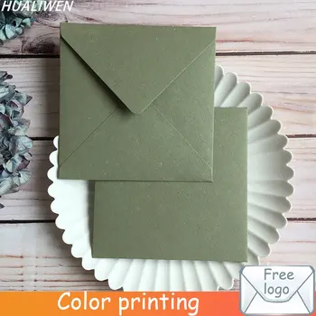 Personalizado Terra de Papel Vintage Envelope Verde 16cm X16cm Presente Envelope Convite de Casamento Envelope Envelope Postal