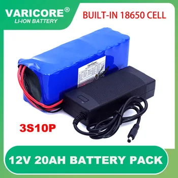 VariCore 12V 20Ah 18650 Bateria de Lítio 11.1 v 12,6 v 20000mah Capacidade de Mineiro Lâmpada 800W de potência de Alta Baterias+3A Carregador